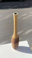 Flot gulv vase / bord vase i keramik/ler med flet detaljer