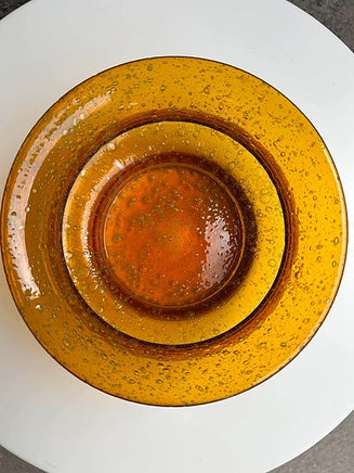 Vintage glas skål med bobler, serverings skål, frugt skål, hygge skål slik skål