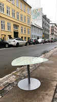 Trekantet sidebord / sofabord i glas
