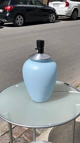 Smuk blå bord lampe i glas