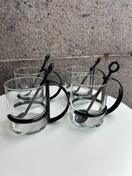 Vintage the / te glaskrus med plast detaljer fra 1980