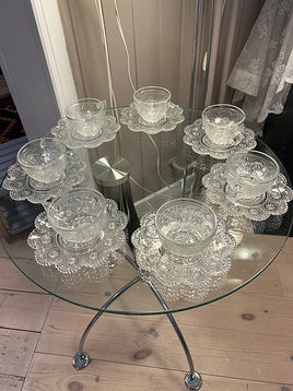 Vintage Brockway tekop og underkop i glas