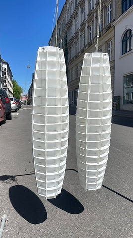 Vintage pendel loftlamper i gitterformet plast