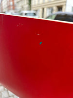 Rød barstol med metal stel