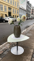 Trekantet sidebord / sofabord i glas