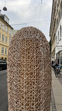 Vintage kæmpe flet gulvlampe