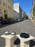 Frokost tallerkner / dessert tallerkner / anretning fade med sort kant