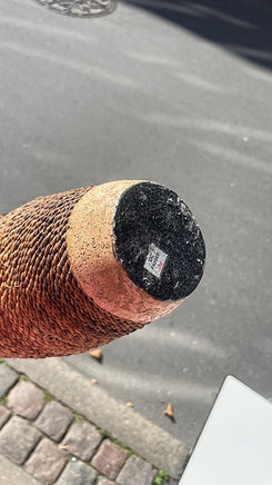 Flot gulv vase / bord vase i keramik/ler med flet detaljer