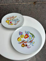 Porcelæns middagstallerkener med motiv