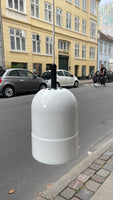 Cylinder formet loftlampe i hvid metal