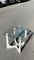 Vintage Space Age sofabord / sidebord med marmor ligende stel & glasplade