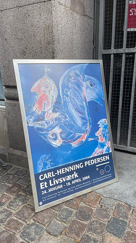 Plakat / billede / kunst i sølv ramme af Carl-Henning