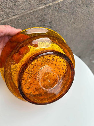 Vintage glas skål med bobler, serverings skål, frugt skål, hygge skål slik skål