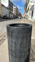 Høj keramik vase med riller