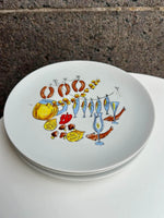Porcelæns middagstallerkener med motiv