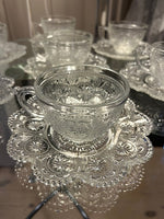Vintage Brockway tekop og underkop i glas