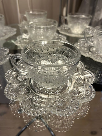 Vintage Brockway tekop og underkop i glas