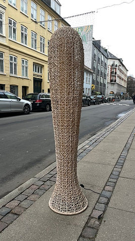 Vintage kæmpe flet gulvlampe