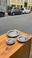 Vintage tin tallerkner / fade